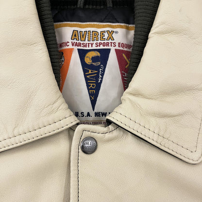Avirex Wild Bears Leather Varsity Jacket - L | Large, Green