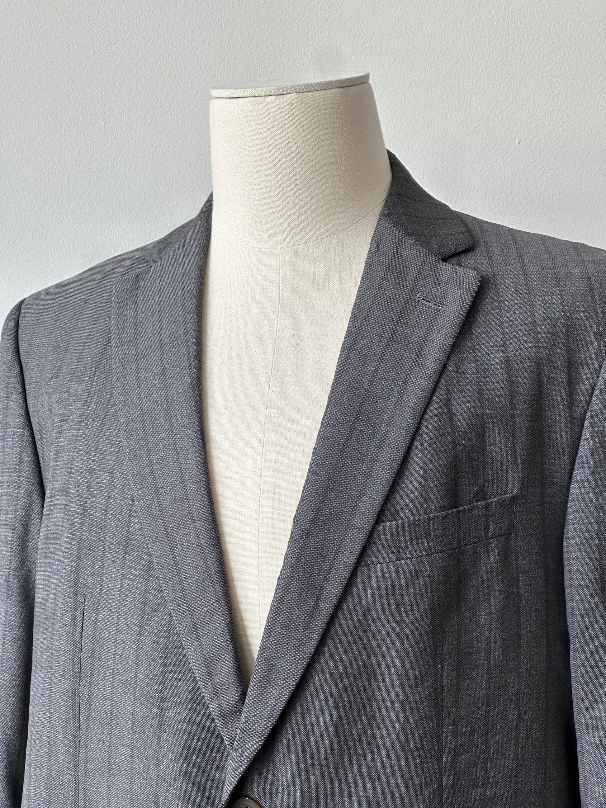 Loro Piana x Barnys 1990s Pure Wool Striped Single Breasted Blazer - 44R