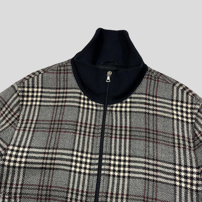 Prada Milano AW00 Virgin Wool Padded Plaid Boxy Jacket - L