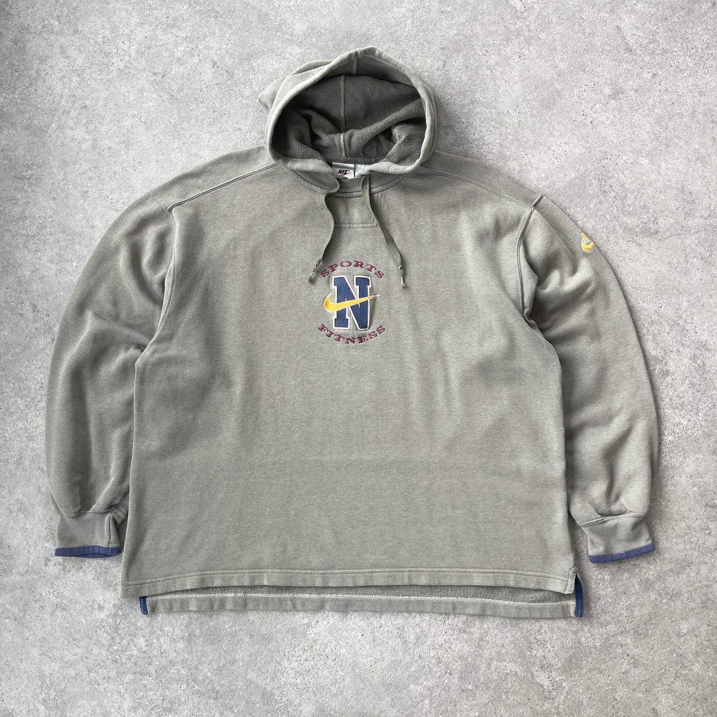 Nike RARE 1990s heavyweight embroidered hoodie (M)