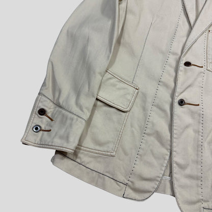 Miu Miu 00’s Contrast Stitch Cotton Cowboy Blazer Jacket - IT50 | Default Title, Multicoloured