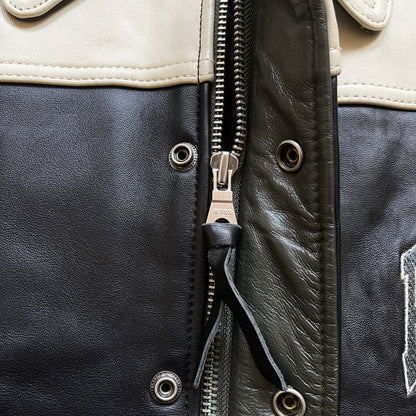 Avirex 'North West Wild Bears' Leather Varsity Jacket - XL