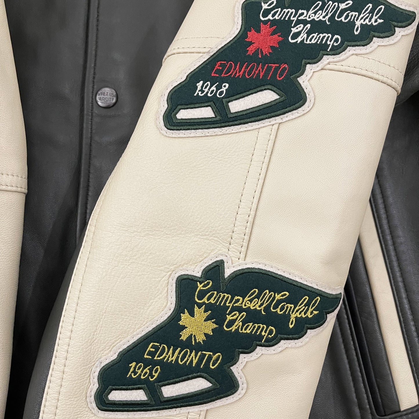 Avirex Wildbears Leather Varsity Jacket - M | Medium, Green