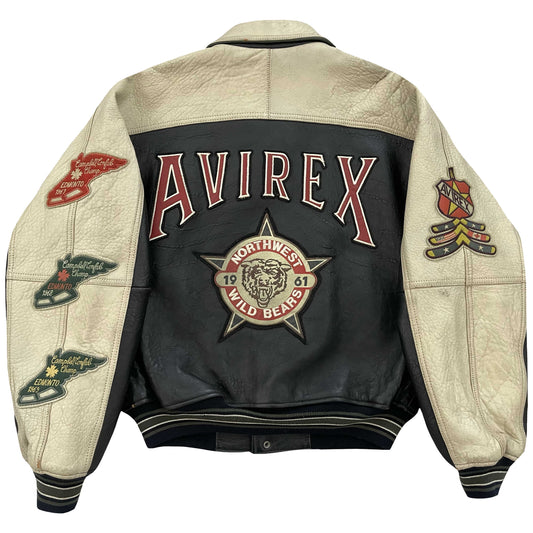 Avirex Wildbears Leather Varsity Jacket - M