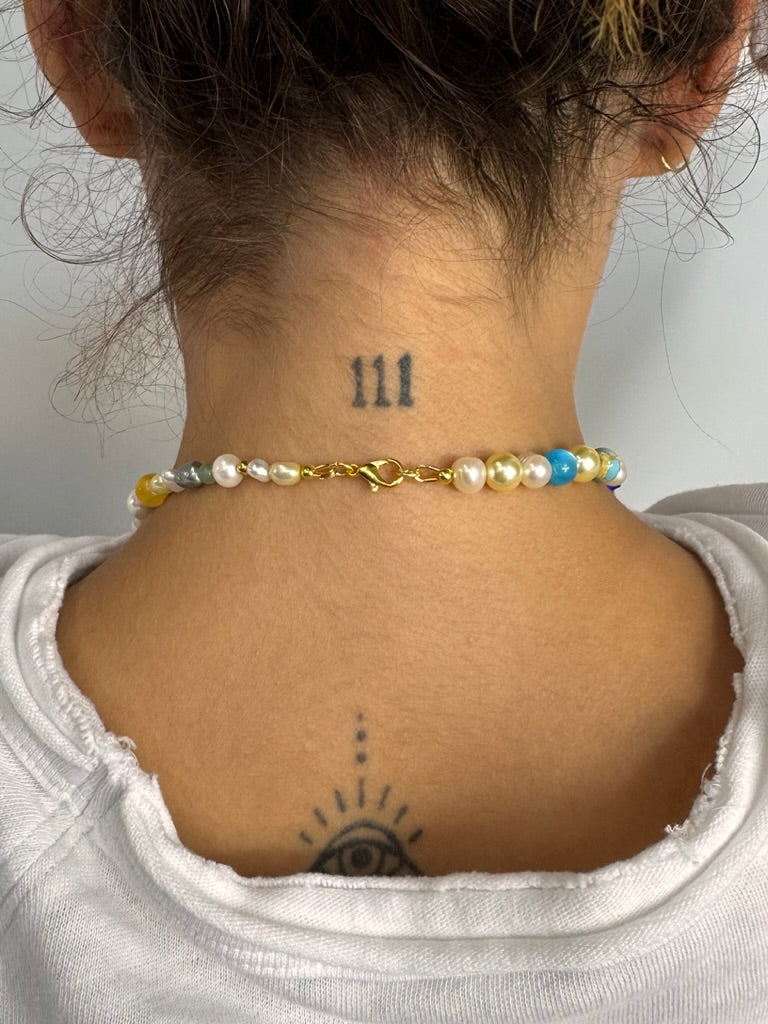 VT Rework: Louis Vuitton Gold Floral Pearl Beaded Necklace