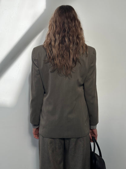 Mani 1990s Wool Single Button Tailored Blazer - S