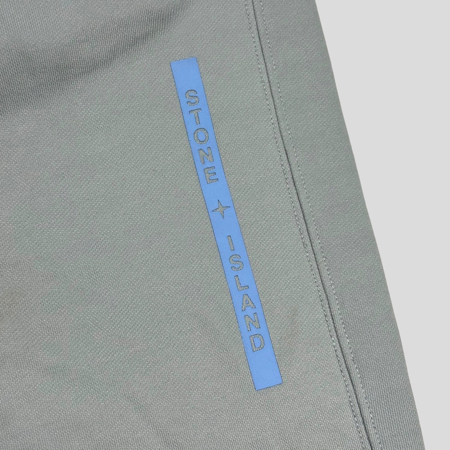 Stone Island AW22 Micrographic Spellout Logo Baby Blue Joggers - XL | Default Title, Blue