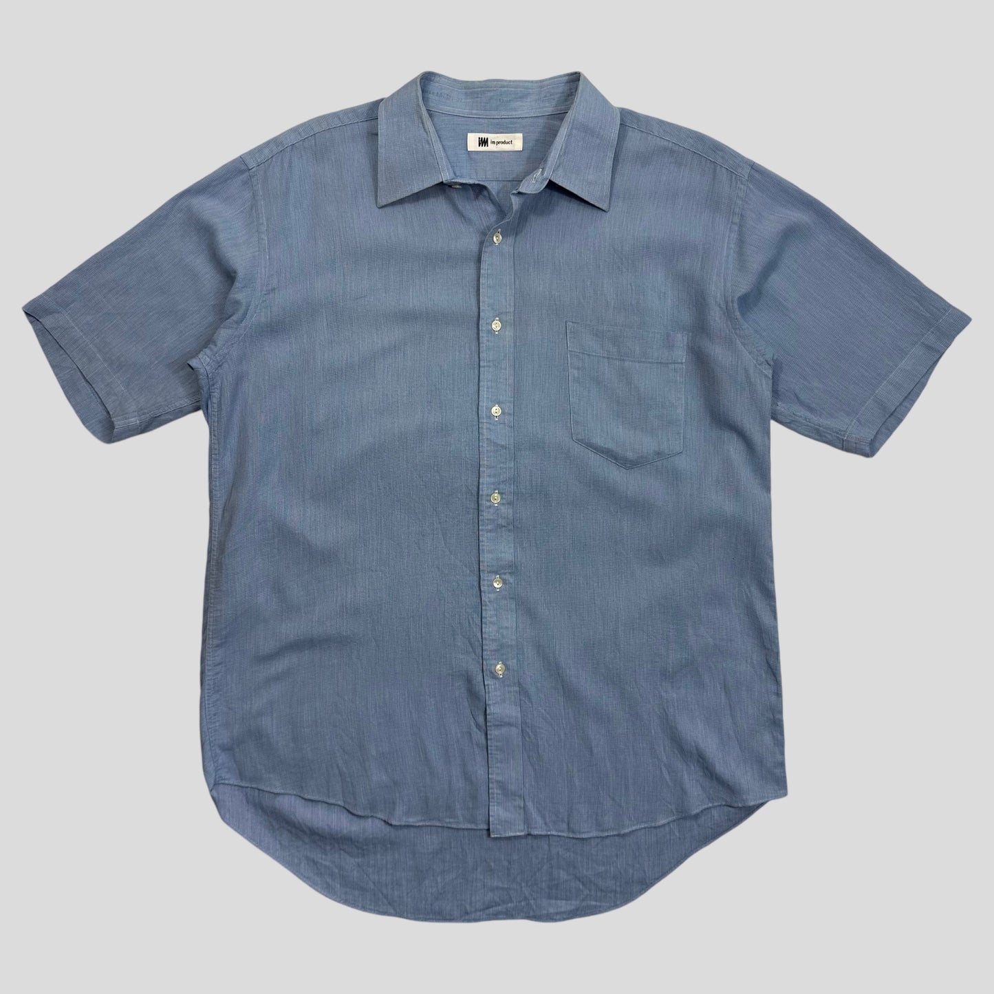 Issey Miyake 00’s Textured Cotton Shirt - M/L | Default Title, Blue