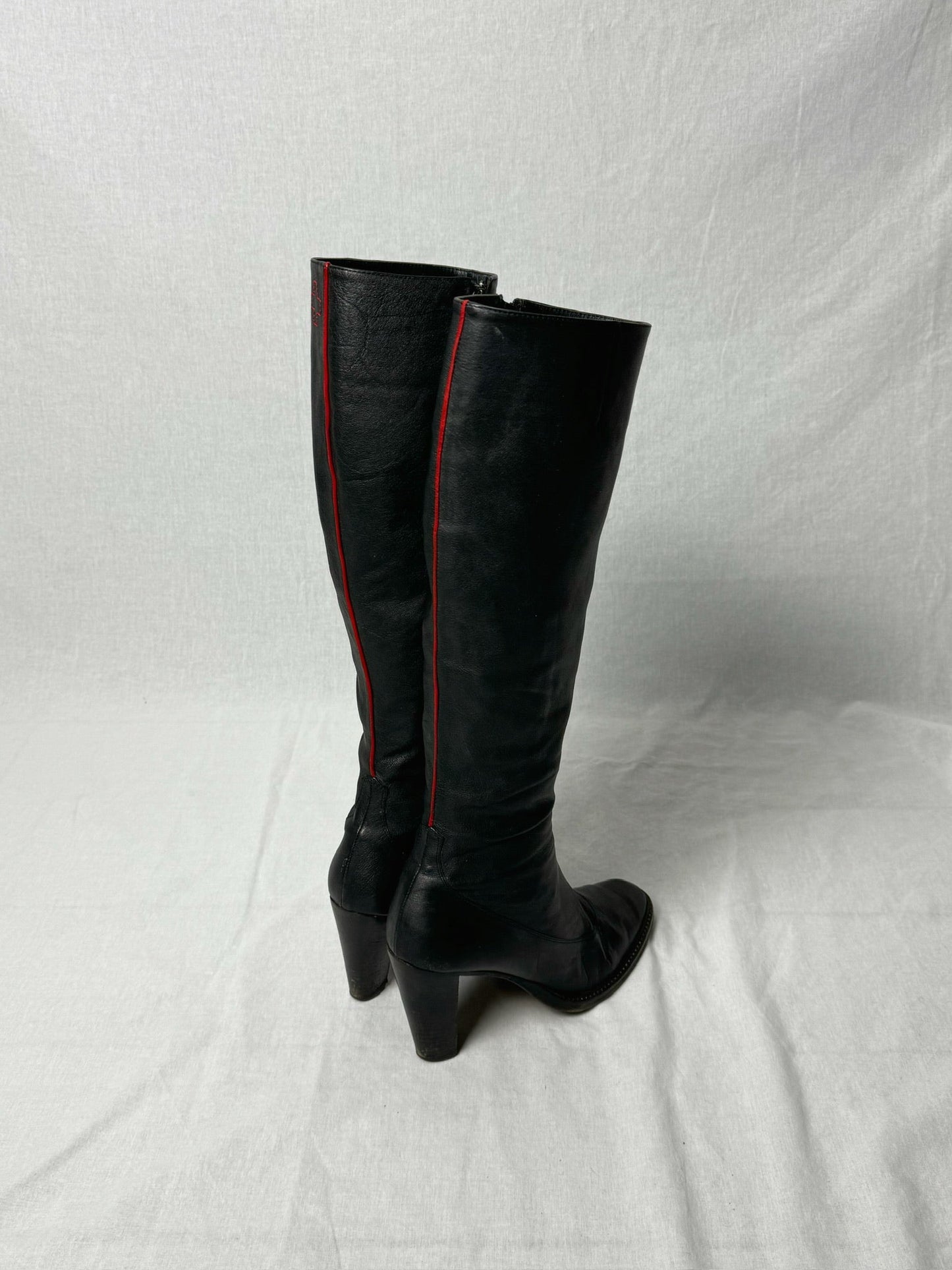 AF VANDEVORST RED STRIPE KNEE HIGH BOOTS | DEFAULT TITLE, Red