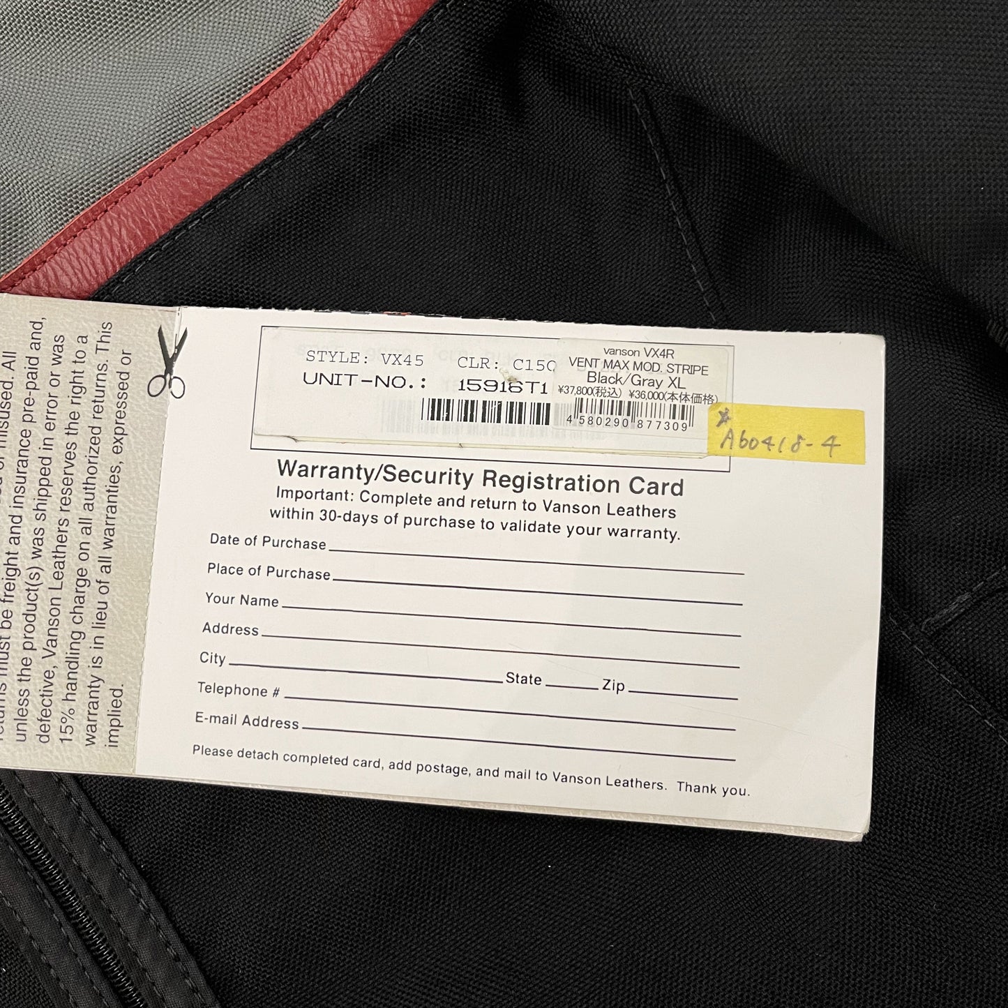 Vanson Leathers Racing Track Jacket - M