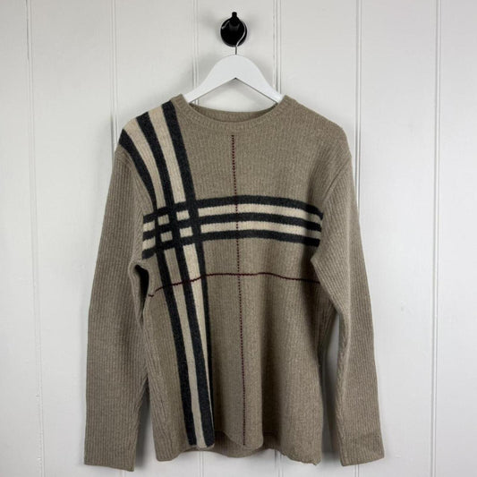 Burberry Vintage Nova Check Knit Jumper Beige (M) | Medium, Beige