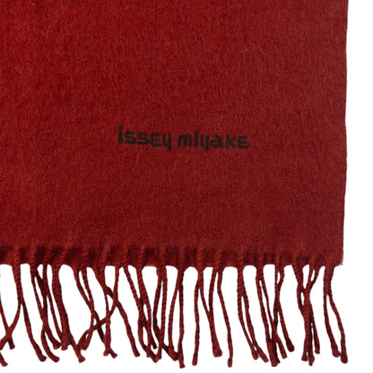 Vintage 90s Issey Miyake Wool Tassel Scarf | O/S, Red