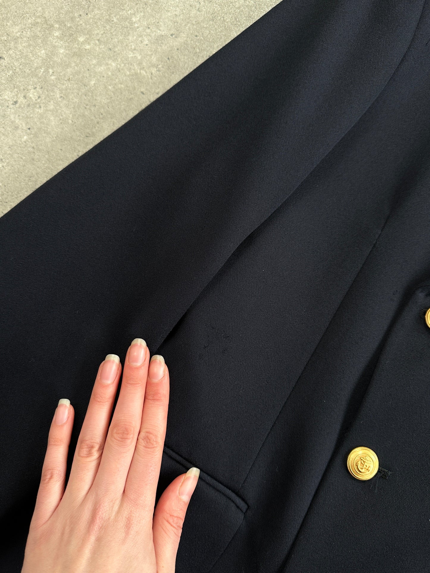 Vintage Bespoke Button Wool Double Breasted Blazer - 42L/L