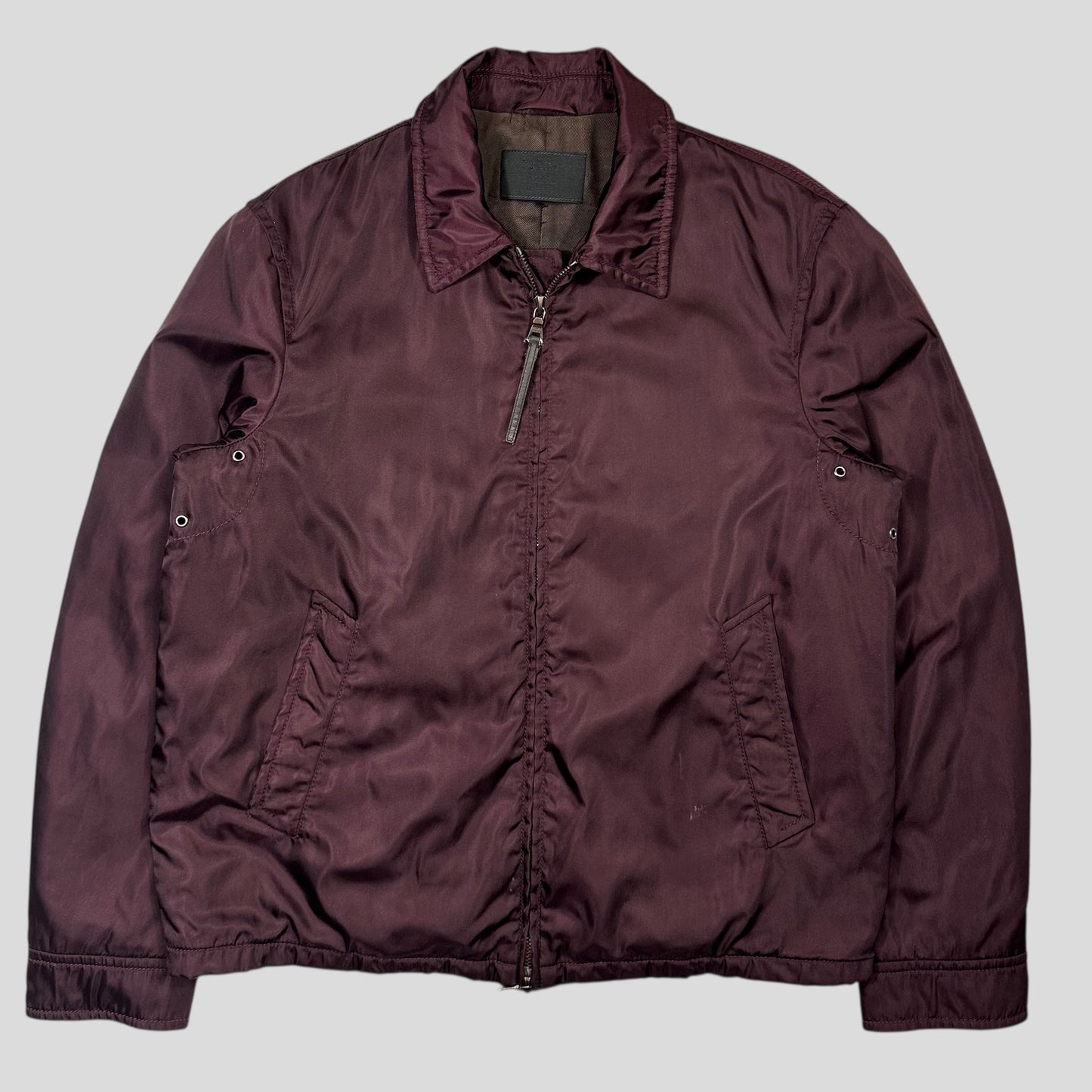 Prada 00’s Wine Nylon Modular Padded Work Jacket - L