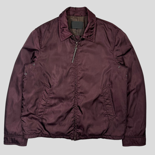 Prada 00’s Wine Nylon Modular Padded Work Jacket - L