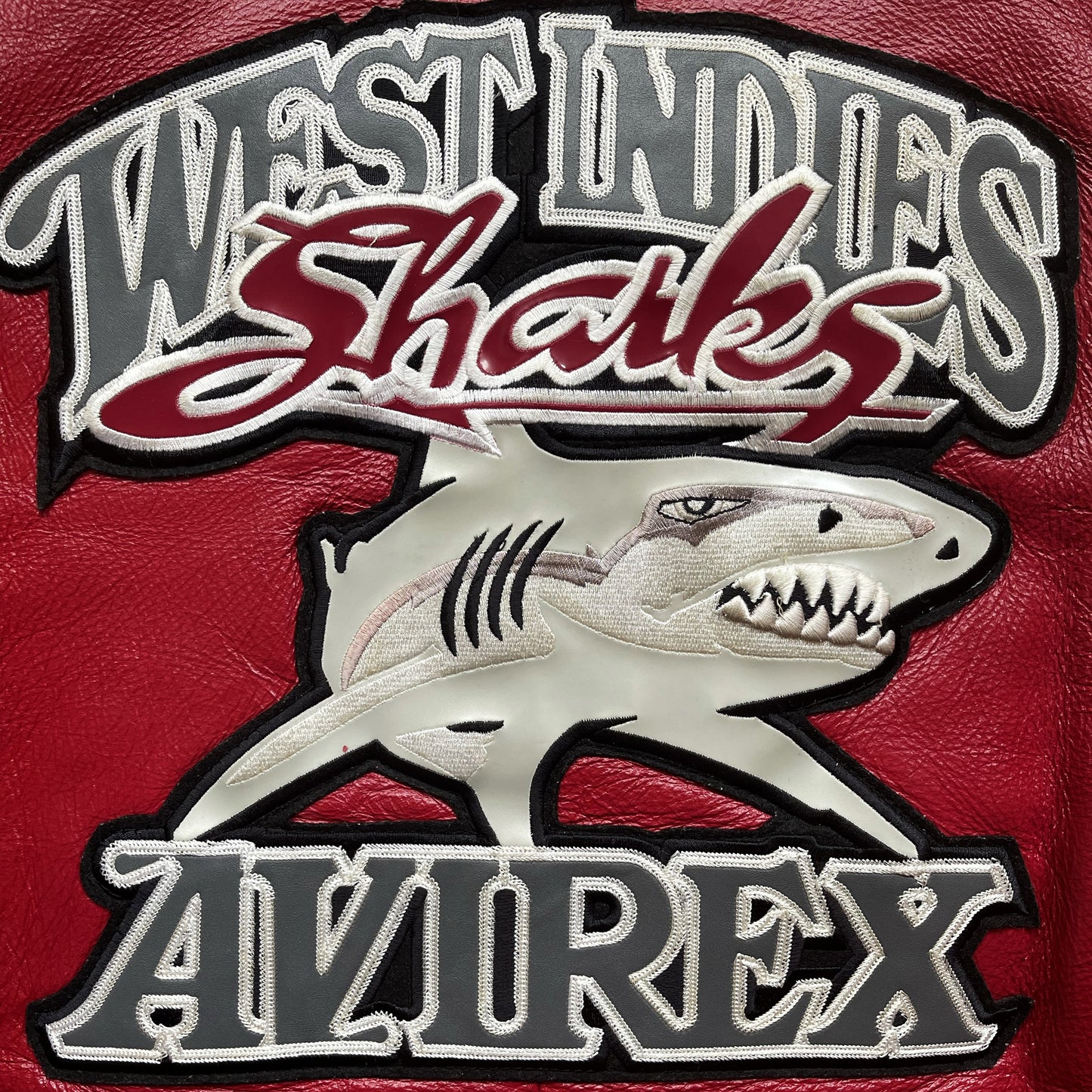 Avirex 'West Indies Sharks' Leather Varsity Jacket - XL