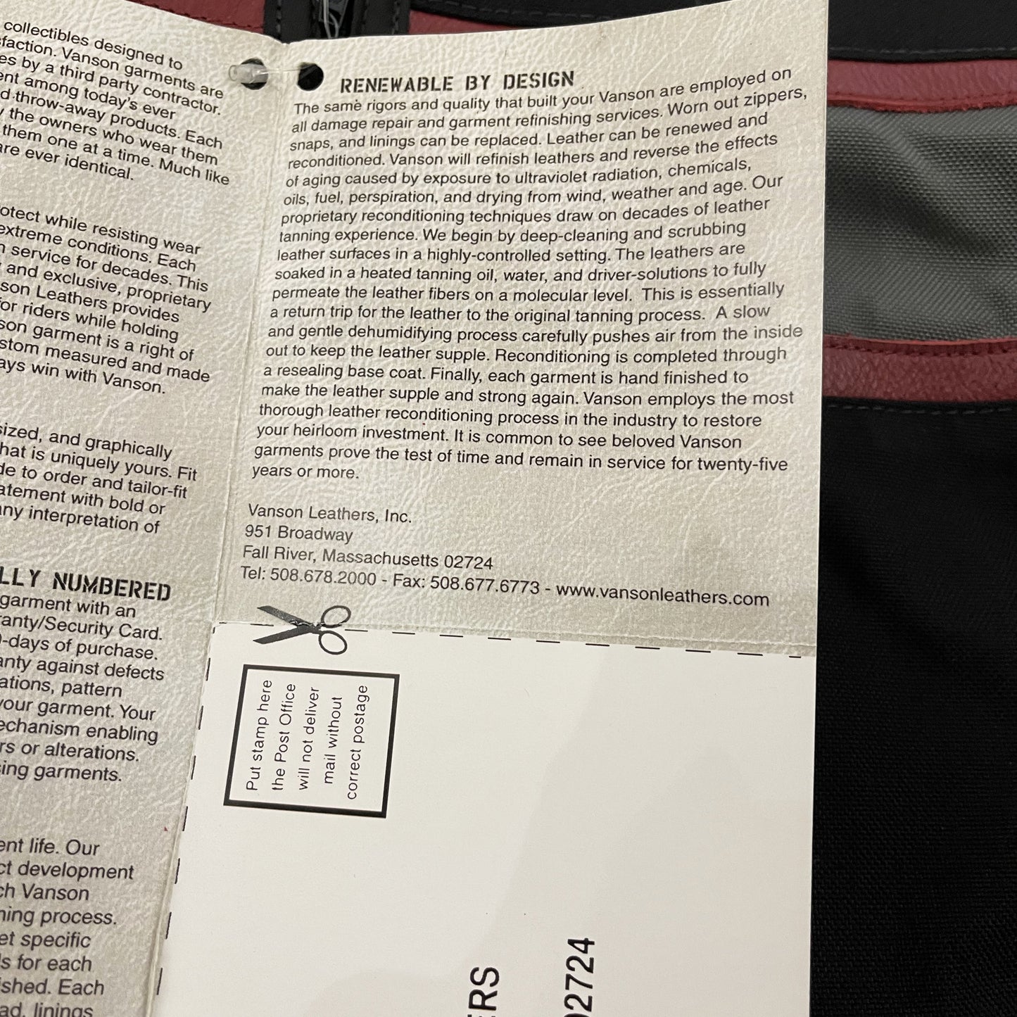 Vanson Leathers Racing Track Jacket - M