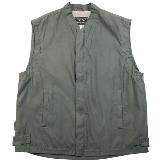 Vintage 90s Giorgio Armani Golf Zip Up Gilet Size S | Small, Grey