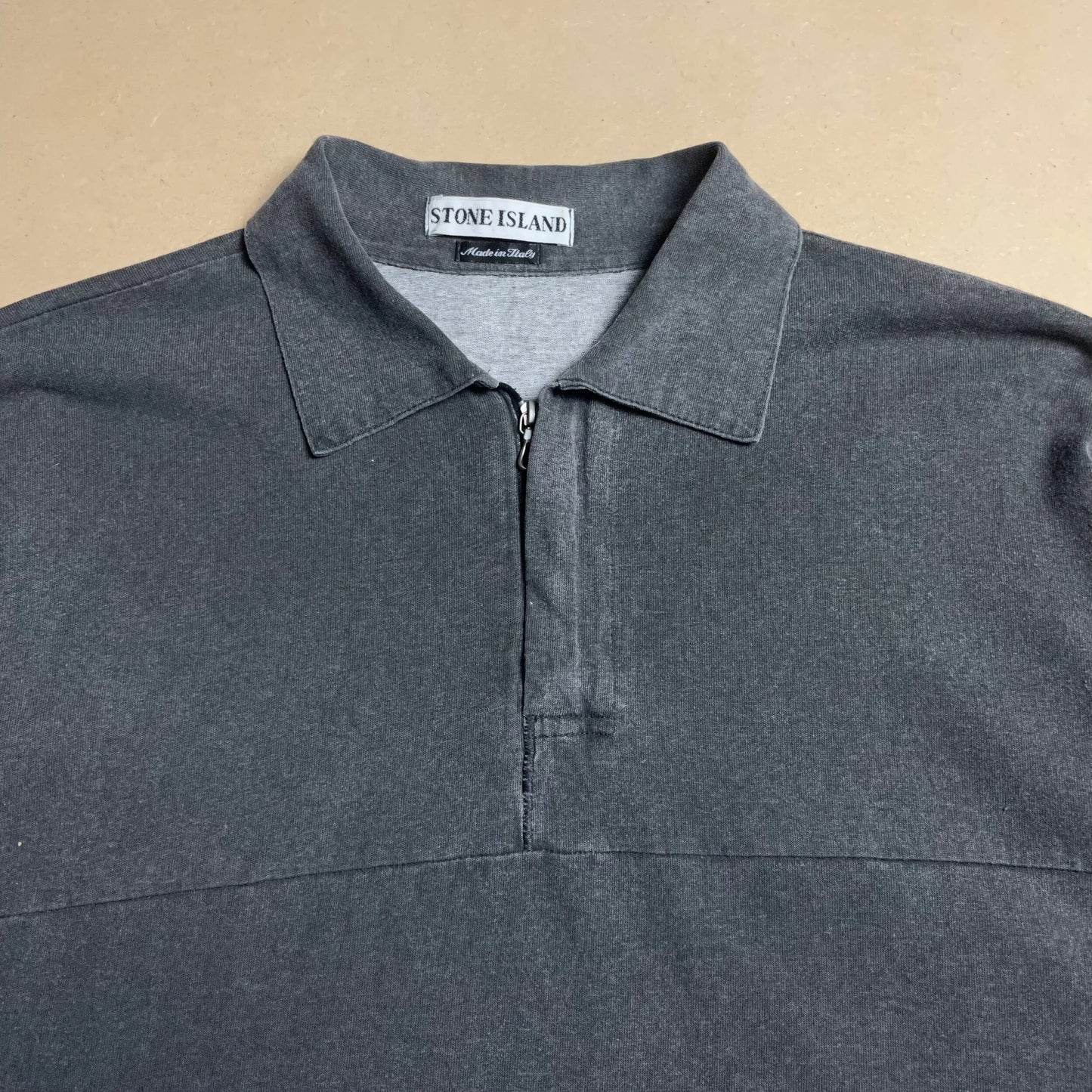 S/S 1998 Charcoal Motion Blur Graphic Print Polo Shirt