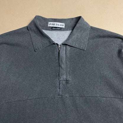 S/S 1998 Charcoal Motion Blur Graphic Print Polo Shirt