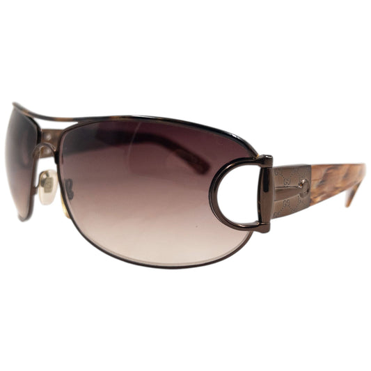Vintage 2000s Gucci Horse Bit Sunglasses | O/S, Brown