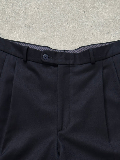 Vintage 1990s Pure Wool High Waisted Pleated Trousers - W32