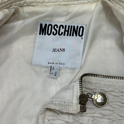 Moschino Jeans 90’s Textured Cropped Love Heart Zip Jacket - IT40 | Default Title, Multicoloured