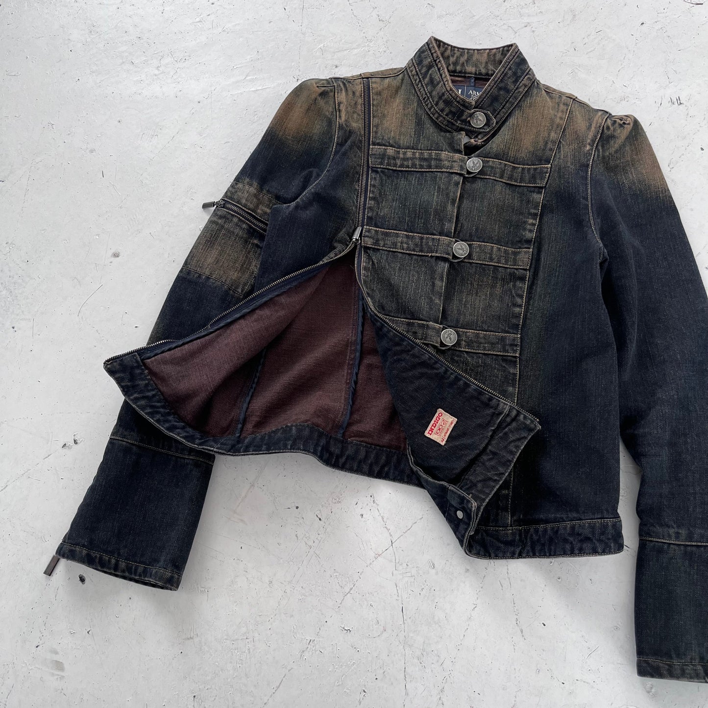 2000s armani jeans napoleon denim jacket | Navy, Navy