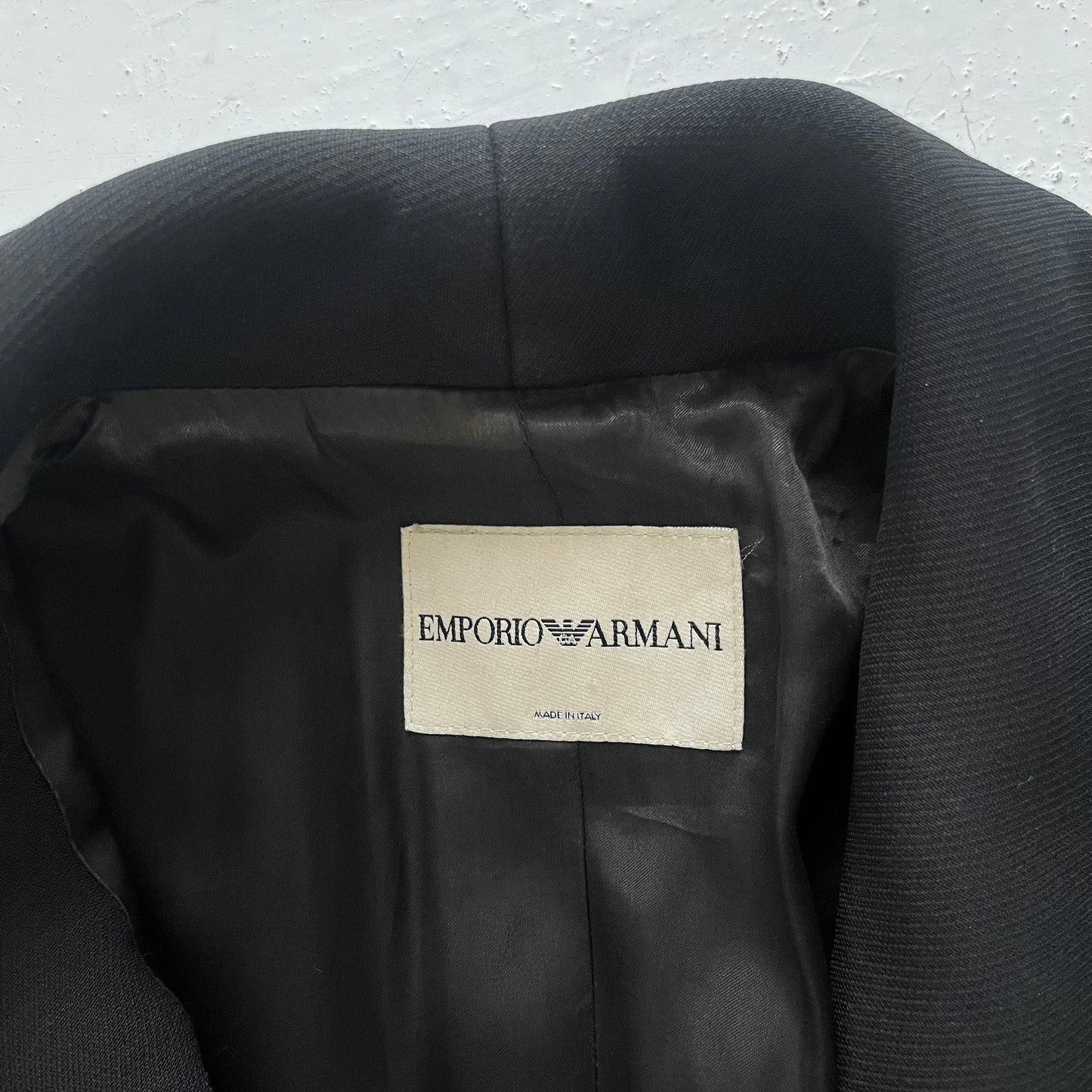 fw2001 emporio armani runway trenchcoat | Black, Black