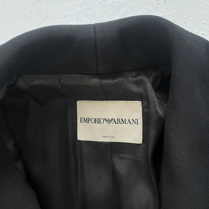 fw2001 emporio armani runway trenchcoat | Black, Black