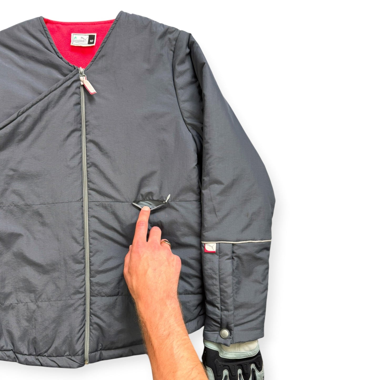 2000's Puma Asymmetric 2-way Flap Jacket ‘Sample’ (S) | Small, Multicoloured