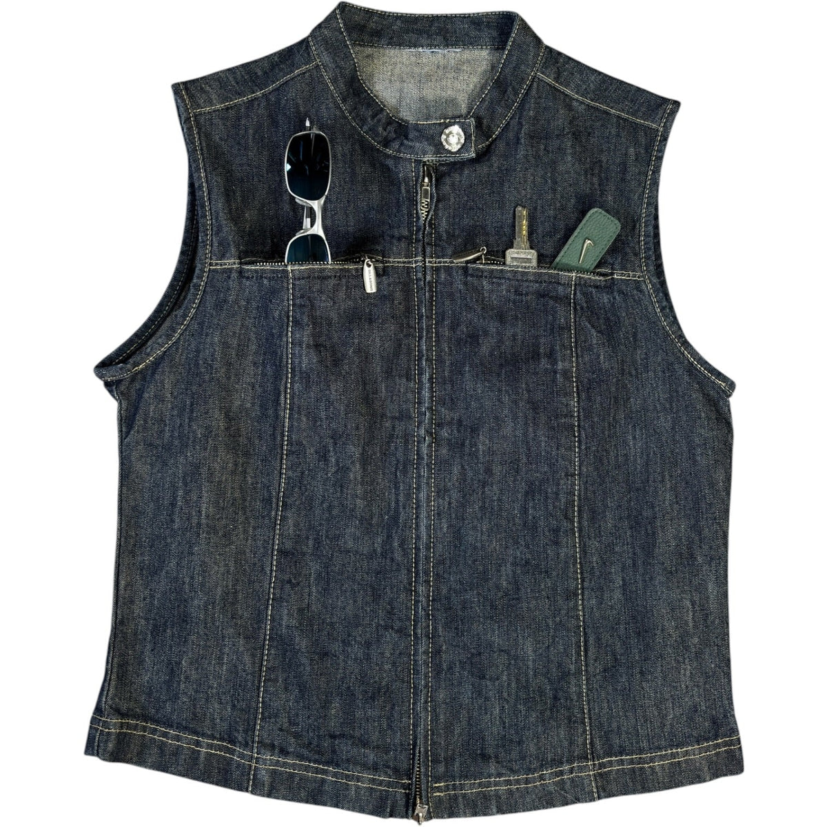 Billabong 00’s Sleeveless Denim Jacket Size 10/12 | 10/12, Red