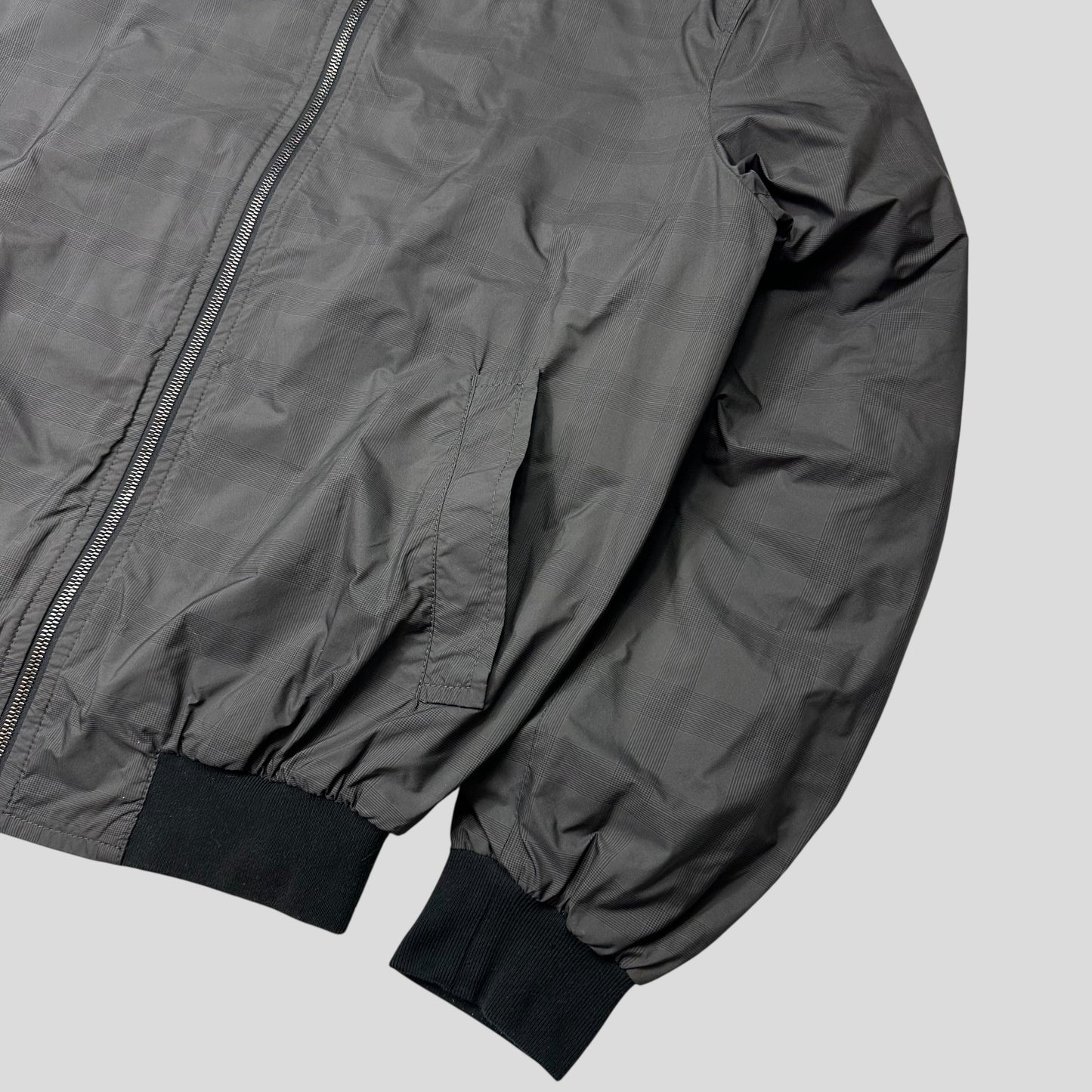 Prada Milano 2010 Shadow Plaid Nylon Bomber Jacket - IT54 (L) | Default Title, Grey