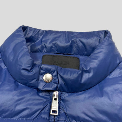 Prada 2017 Plaque Logo Nylon Goose Down Puffer Jacket - IT58 (L/XL) | XL, Blue