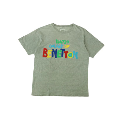 BENETTON SPELLOUT GREY TEE  (M)