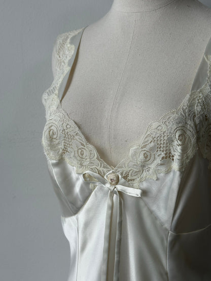 Victoria's Secret 2000s Lace Satin Slip Mini Dress - M