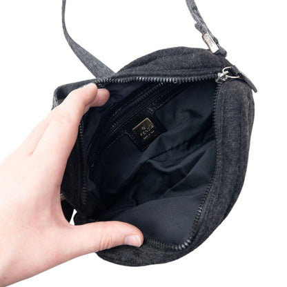 Vintage 2000s Fendi Wool Crossbody Bag | O/S, Grey