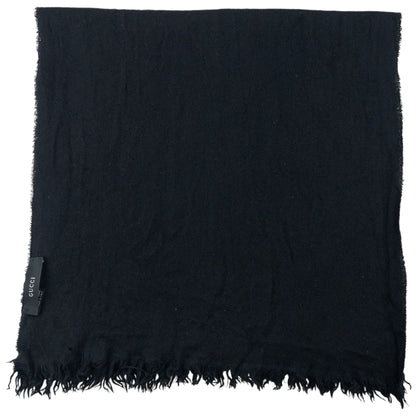 Vintage 2000s Gucci Monogram Wool Scarf | O/S, Black