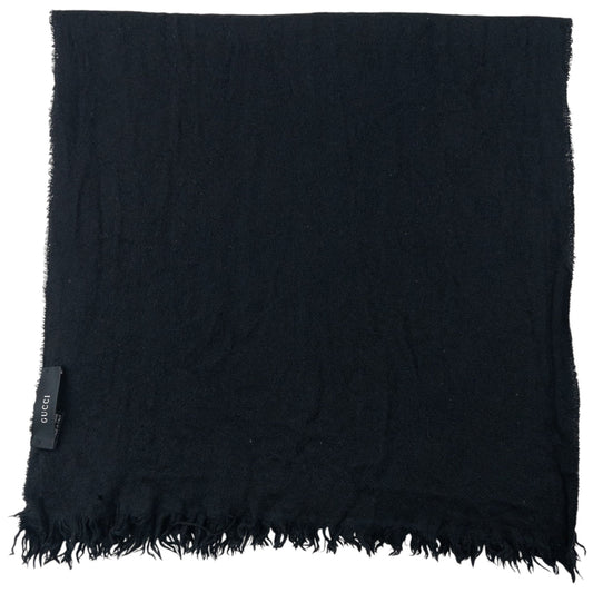 Vintage 2000s Gucci Monogram Wool Scarf | O/S, Black