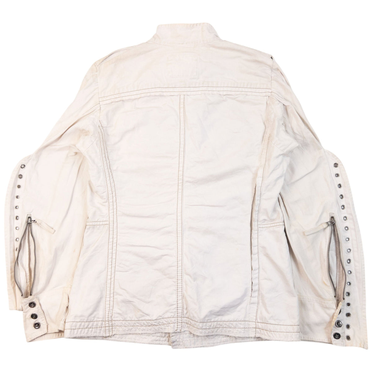 Vintage 2000s Marithe + Francois Girbaud Eyelet Jacket Womens Size L | Large, Cream