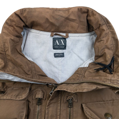 Vintage 2000s Armani Exchange Multi Pocket Cargo Jacket Size L | Large, Brown