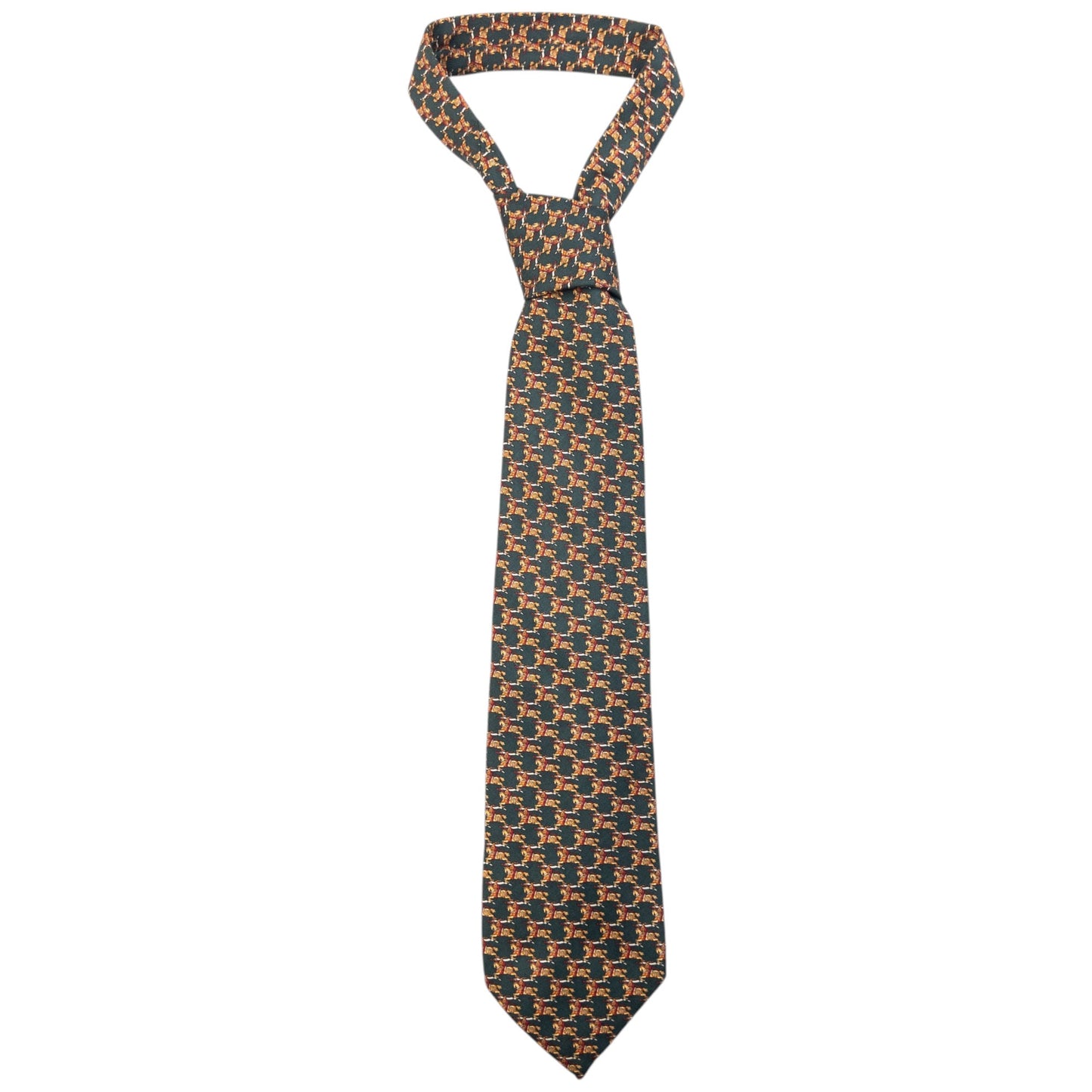 Vintage 90s Burberry Monogram Silk Tie | O/S, Gold
