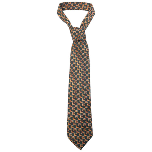 Vintage 90s Burberry Monogram Silk Tie | O/S, Gold