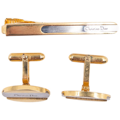 Vintage Dior Cuff Links & Tie Clip Set