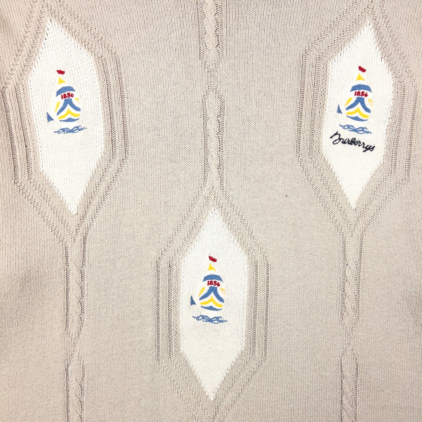 Vintage Burberry Embroidered Knit Jumper Size L