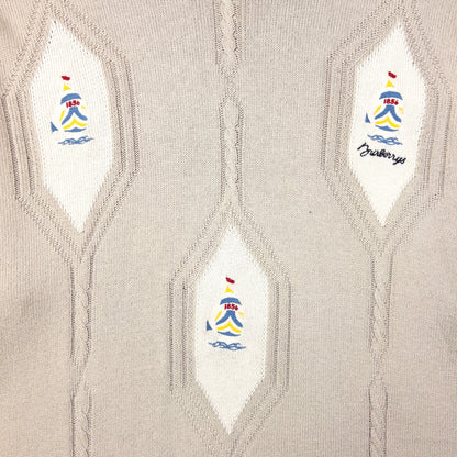 Vintage Burberry Embroidered Knit Jumper Size L