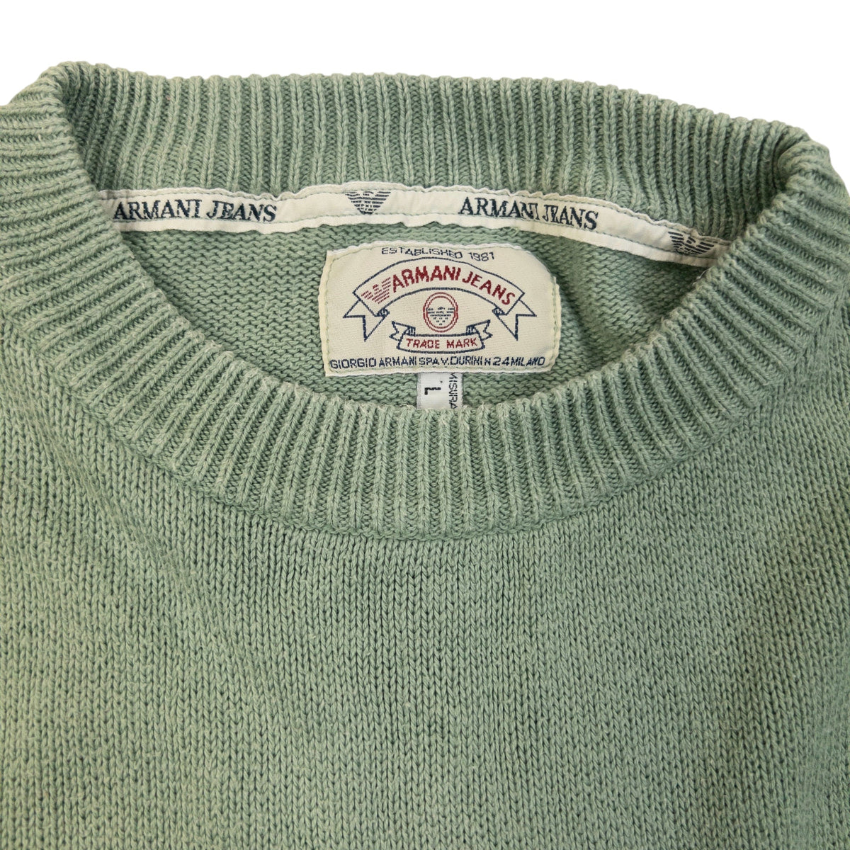 Vintage 90s Armani Jeans Knit Jumper Size M | Medium, Green