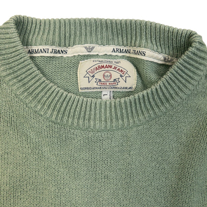 Vintage 90s Armani Jeans Knit Jumper Size M | Medium, Green