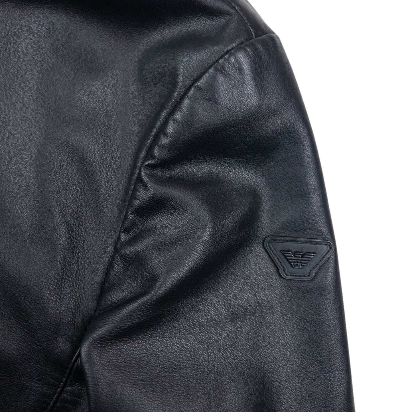 Emporio Armani Lamb Leather Zip Up Leather Jacket Size S