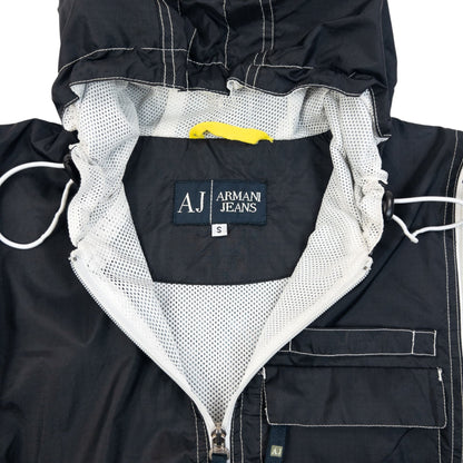 Vintage 2000s Armani Jeans Full Zip Convertible Jacket Size S | Small, Black